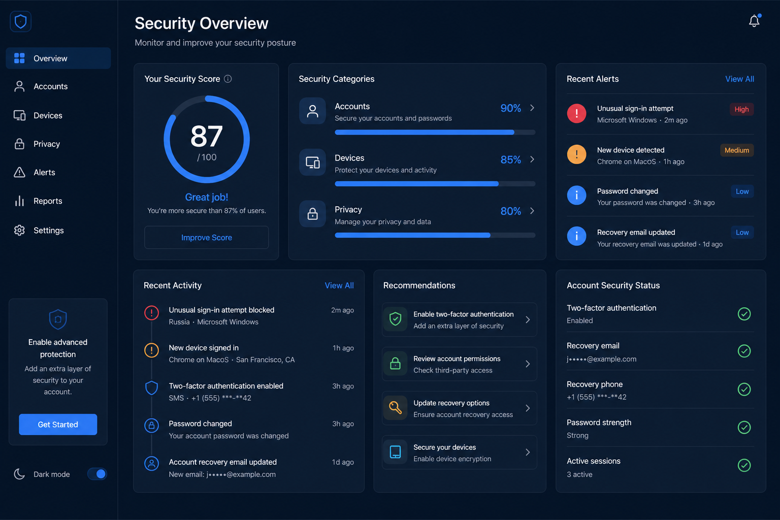 Risk posture assessment interface