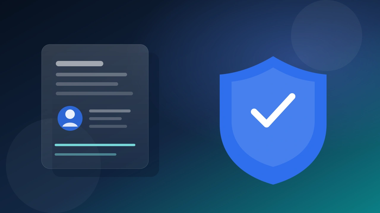 Document profile and privacy shield illustrating personal security habits